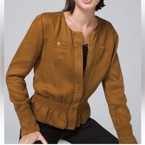 White House Black Market Utility Jacket with Smocked Waist